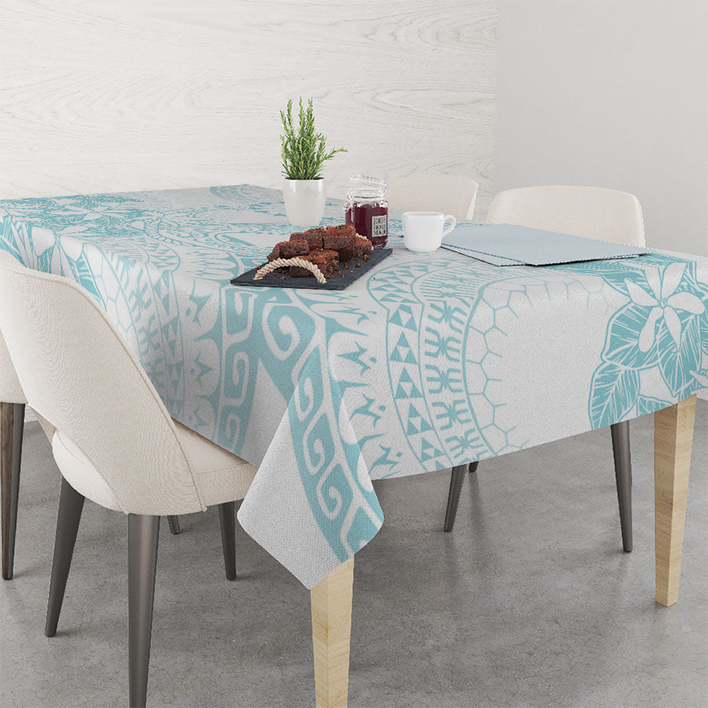 Turquoise Kuki Airani Tapakau Tablecloth Tribal Anchor Mix Tiare LT7 - Polynesian Pride