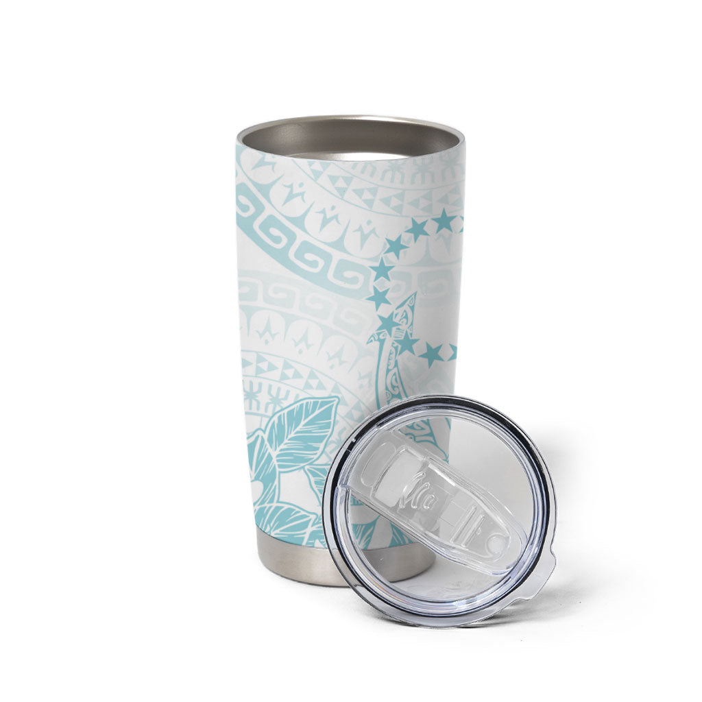 Turquoise Kuki Airani Tapakau Tumbler Cup Tribal Anchor Mix Tiare