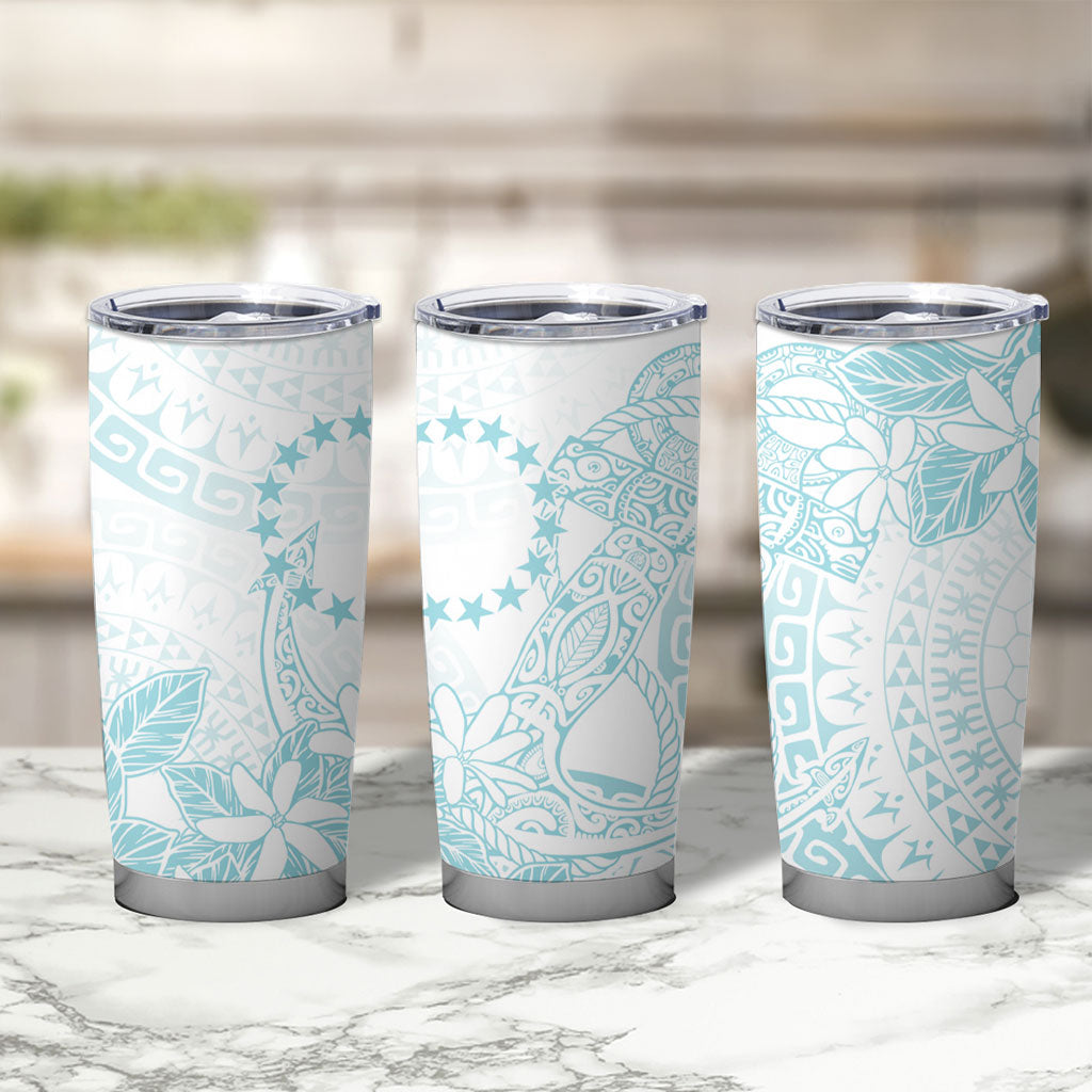 Turquoise Kuki Airani Tapakau Tumbler Cup Tribal Anchor Mix Tiare
