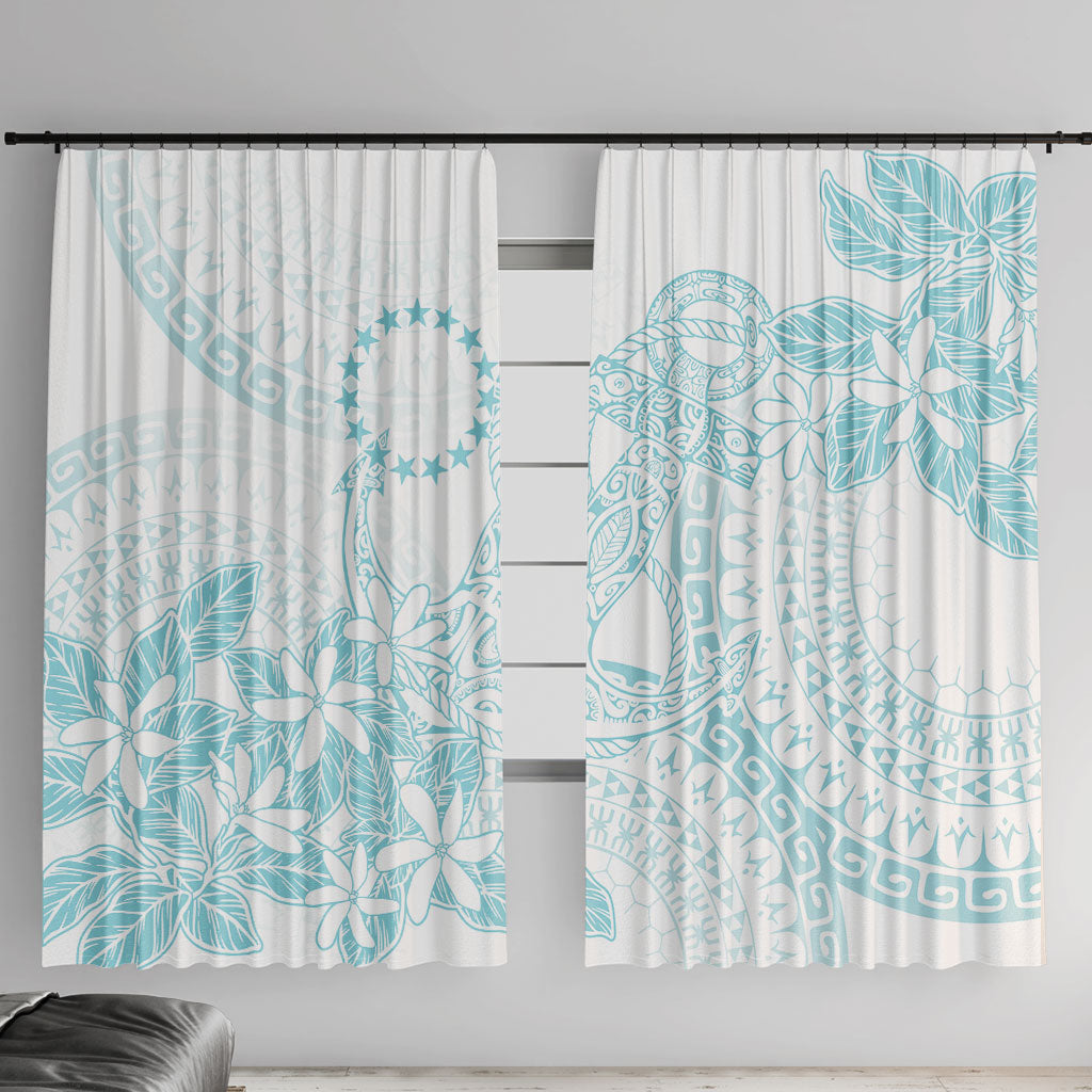 Turquoise Kuki Airani Tapakau Window Curtain Tribal Anchor Mix Tiare