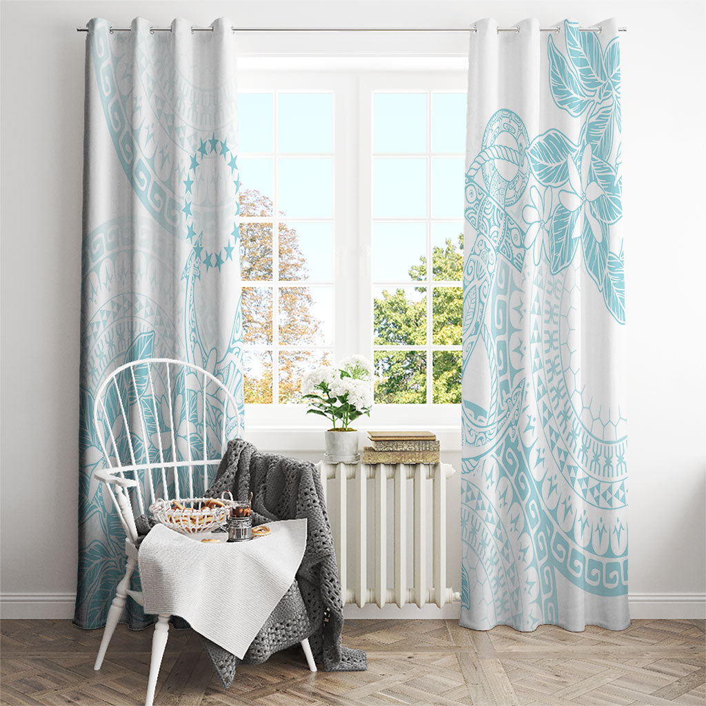 Turquoise Kuki Airani Tapakau Window Curtain Tribal Anchor Mix Tiare