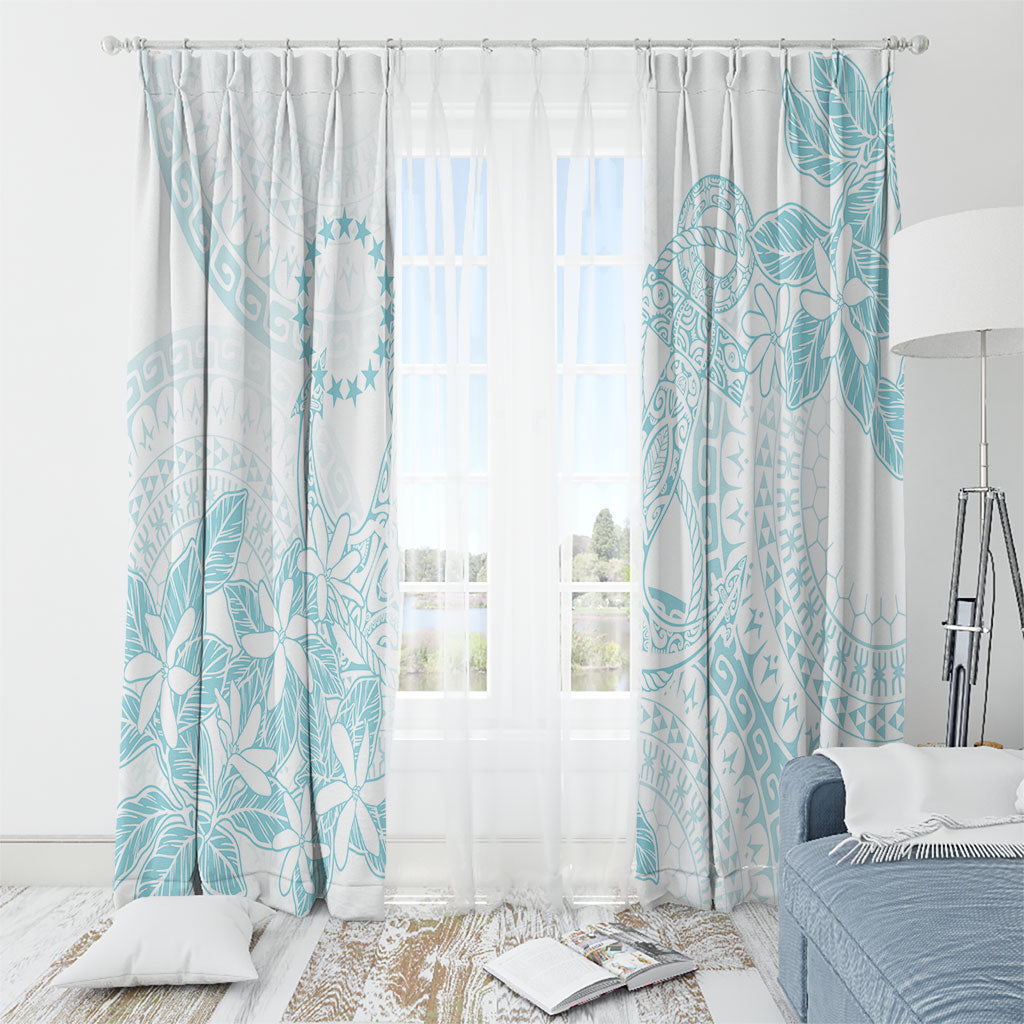 Turquoise Kuki Airani Tapakau Window Curtain Tribal Anchor Mix Tiare