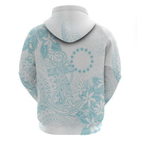 Turquoise Kuki Airani Tapakau Zip Hoodie Tribal Anchor Mix Tiare LT7 - Polynesian Pride