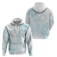 Turquoise Kuki Airani Tapakau Zip Hoodie Tribal Anchor Mix Tiare LT7 - Polynesian Pride