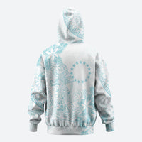 Turquoise Kuki Airani Tapakau Zip Hoodie Tribal Anchor Mix Tiare LT7 - Polynesian Pride