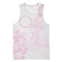 Candy Pink Kuki Airani Tapakau Basketball Jersey Tribal Anchor Mix Tiare LT7 Unisex Candy Pink - Polynesian Pride