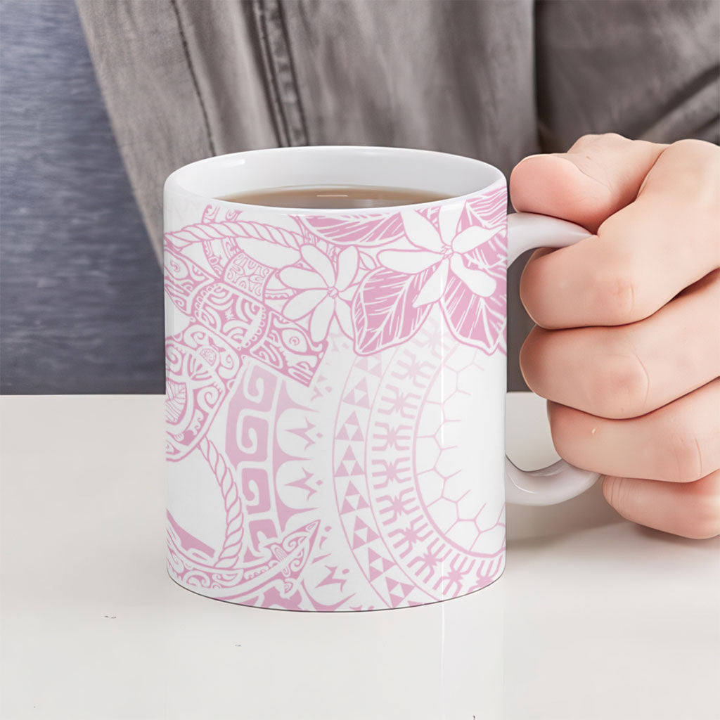 Candy Pink Kuki Airani Tapakau Ceramic Mug Tribal Anchor Mix Tiare LT7 - Polynesian Pride