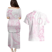 Candy Pink Kuki Airani Tapakau Couples Matching Puletasi and Hawaiian Shirt Tribal Anchor Mix Tiare