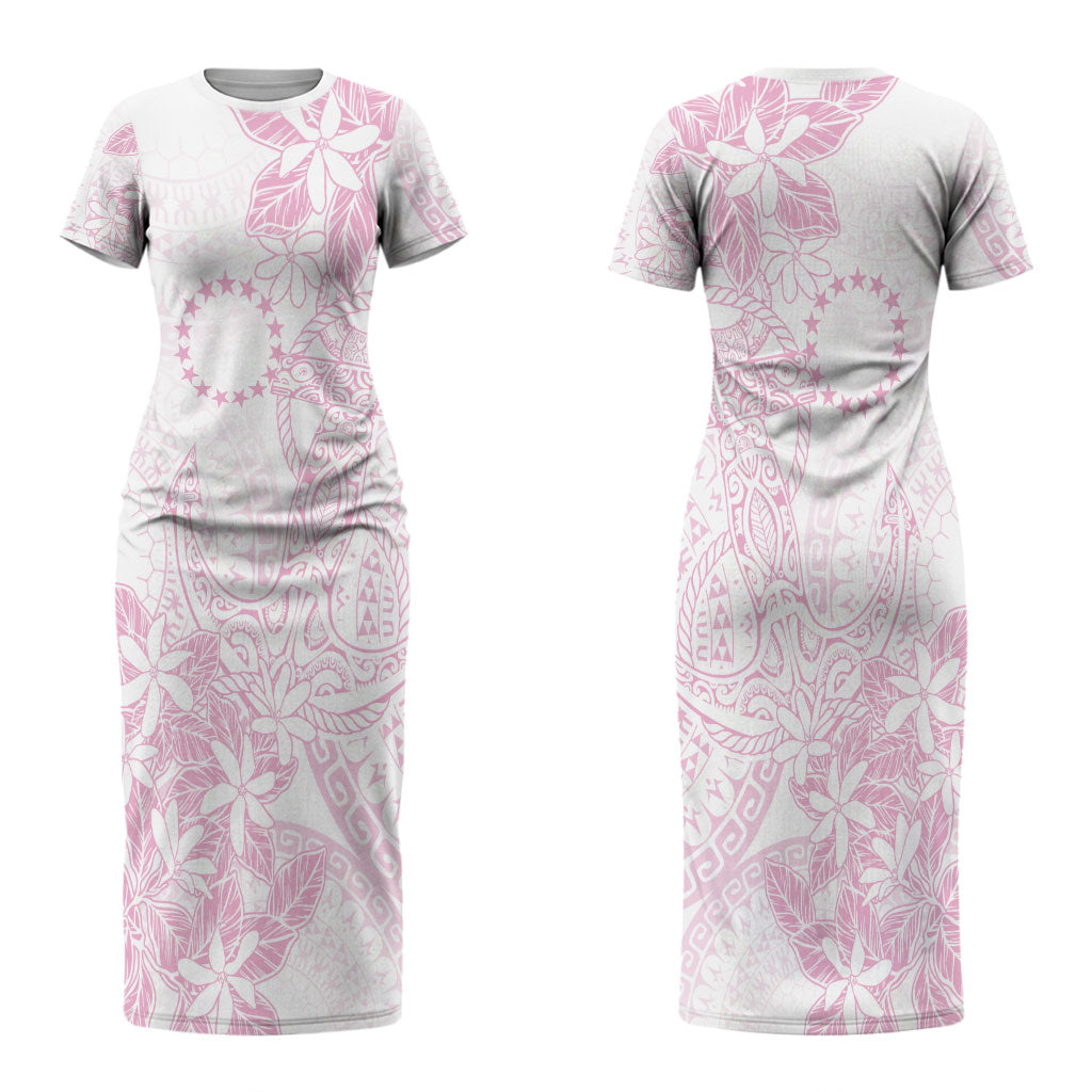 Candy Pink Kuki Airani Tapakau Couples Matching Short Sleeve Bodycon Dress and Long Sleeve Button Shirt Tribal Anchor Mix Tiare LT7 - Polynesian Pride