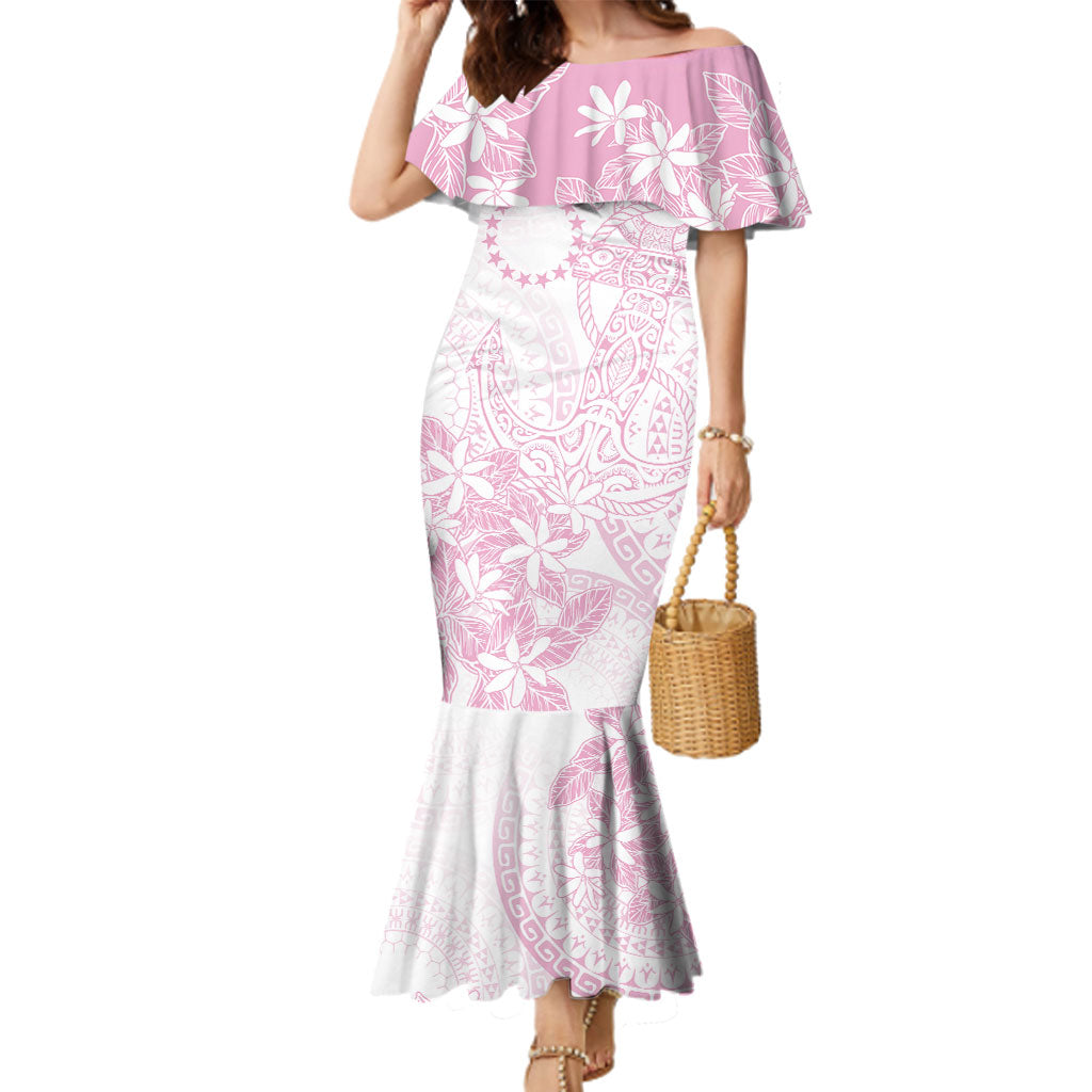 Candy Pink Kuki Airani Tapakau Family Matching Mermaid Dress and Hawaiian Shirt Tribal Anchor Mix Tiare