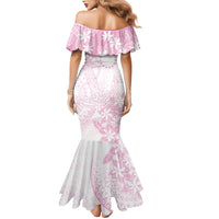 Candy Pink Kuki Airani Tapakau Family Matching Mermaid Dress and Hawaiian Shirt Tribal Anchor Mix Tiare