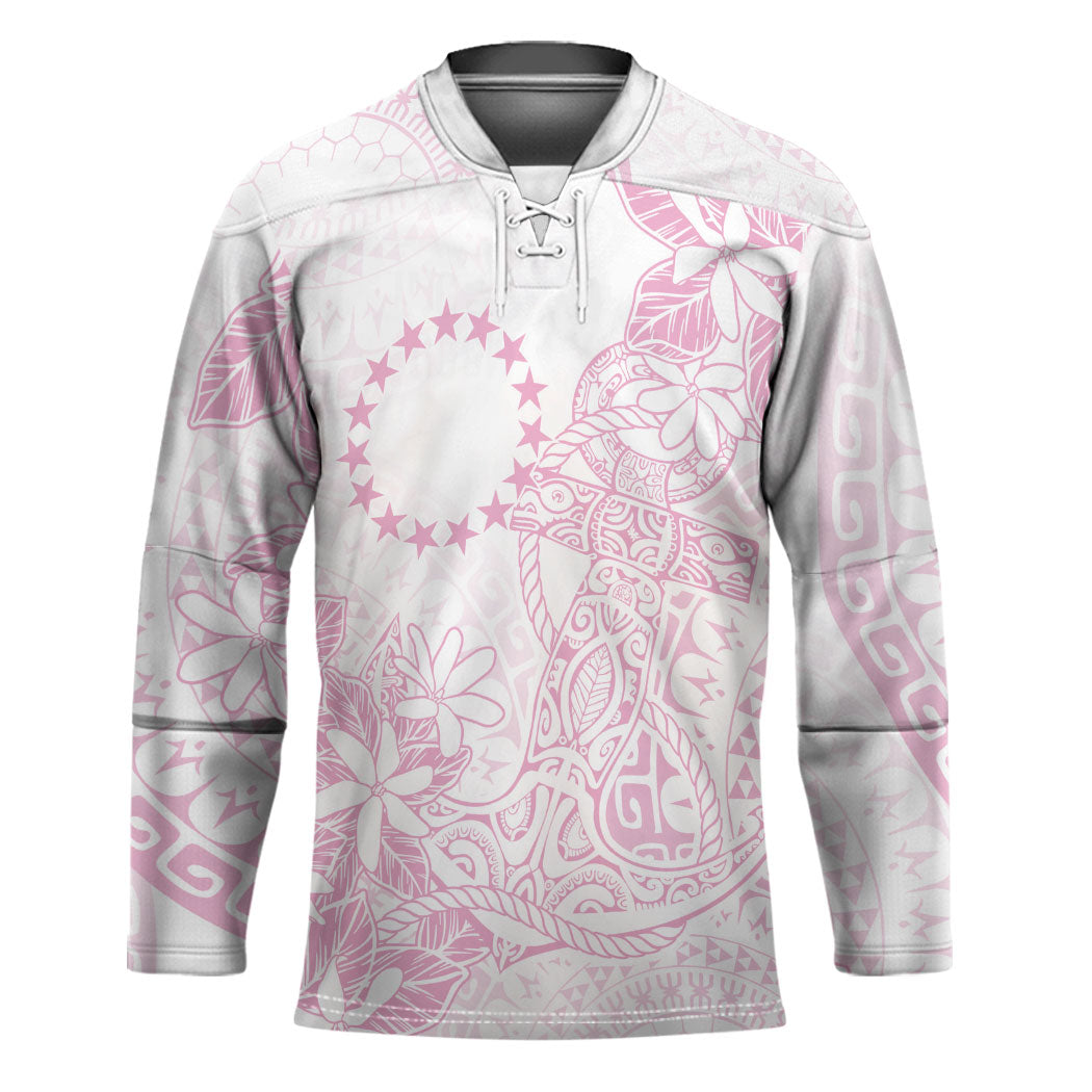 Candy Pink Kuki Airani Tapakau Hockey Jersey Tribal Anchor Mix Tiare LT7 Unisex Candy Pink - Polynesian Pride