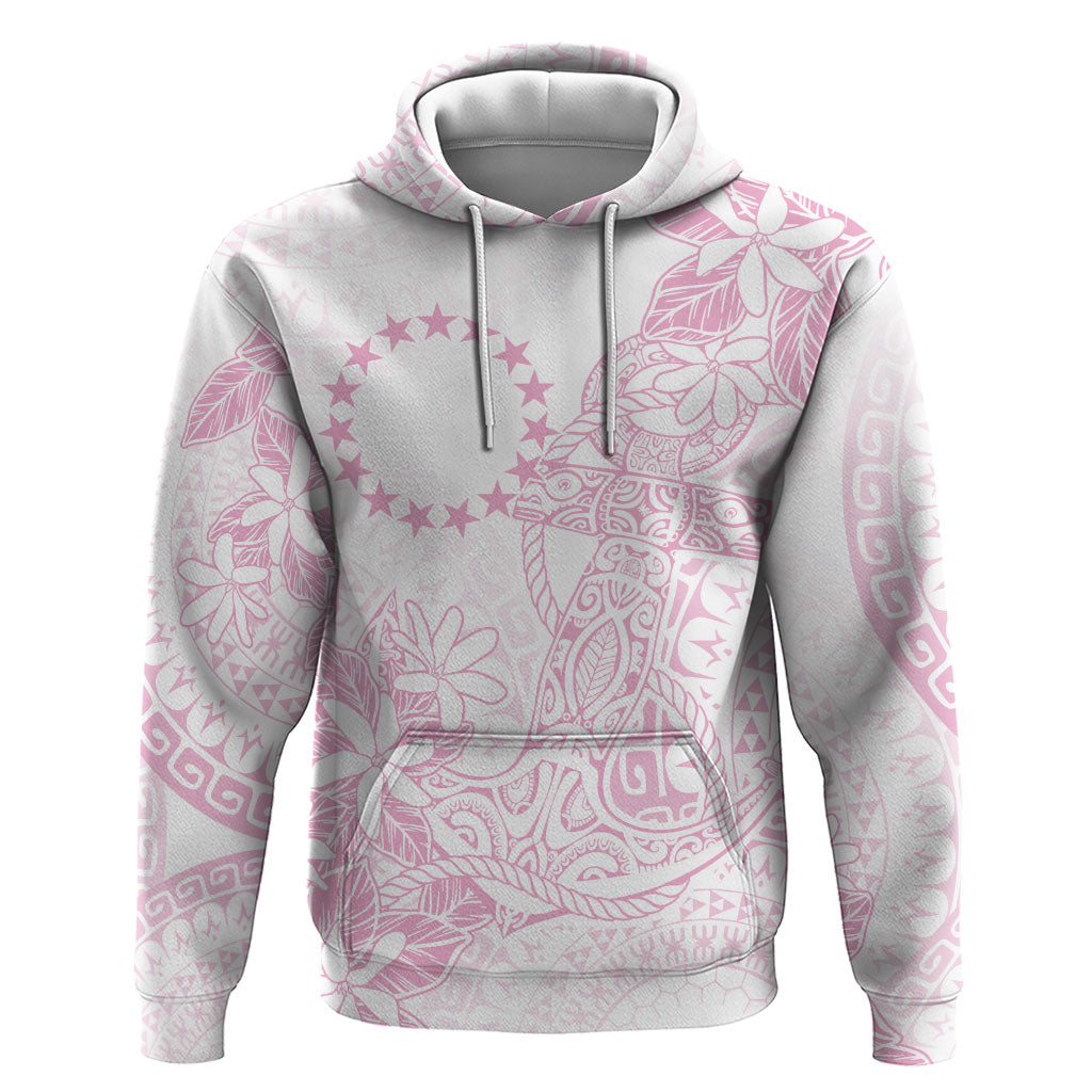 Candy Pink Kuki Airani Tapakau Hoodie Tribal Anchor Mix Tiare