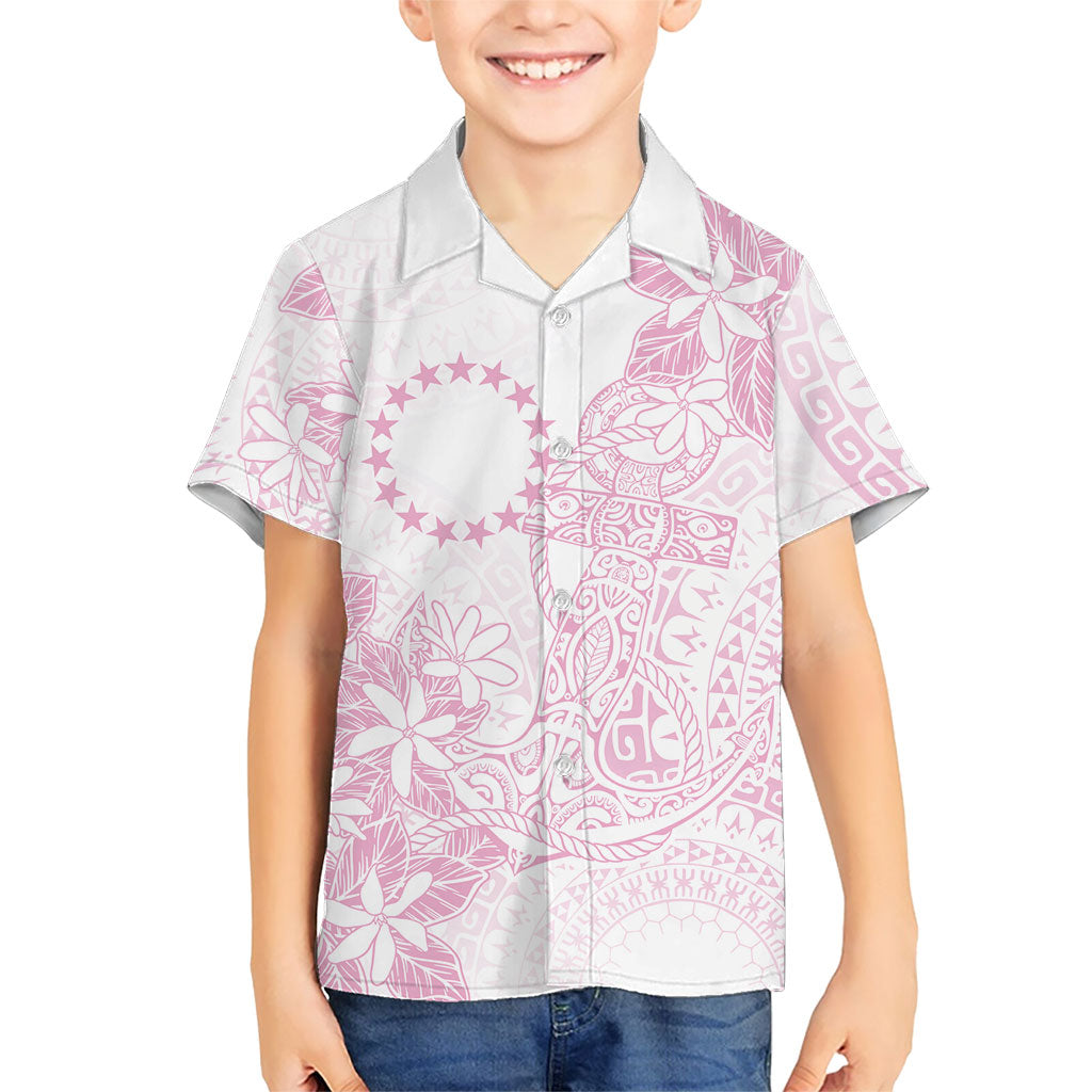 Candy Pink Kuki Airani Tapakau Kid Hawaiian Shirt Tribal Anchor Mix Tiare