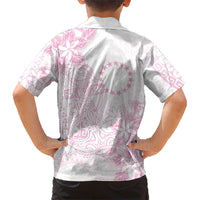 Candy Pink Kuki Airani Tapakau Kid Hawaiian Shirt Tribal Anchor Mix Tiare