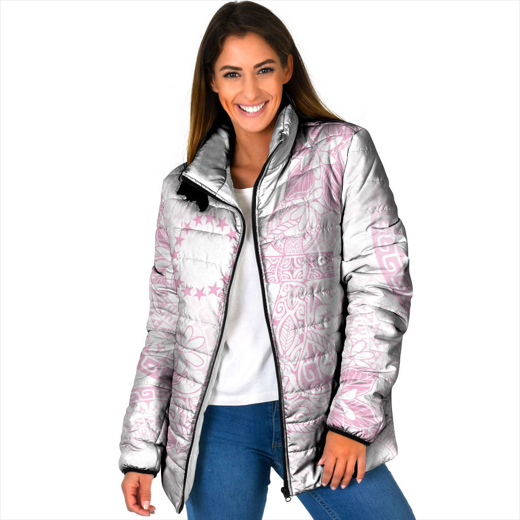 Candy Pink Kuki Airani Tapakau Padded Jacket Tribal Anchor Mix Tiare