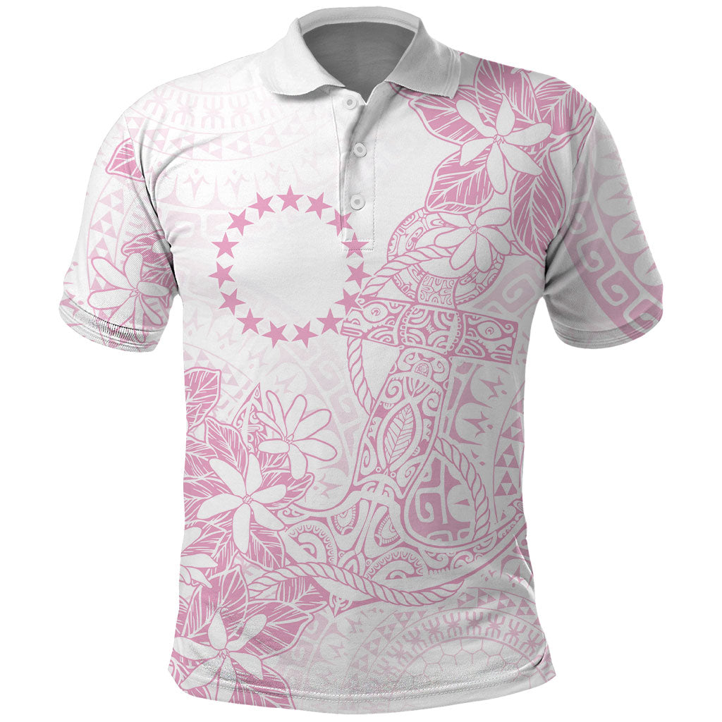 Candy Pink Kuki Airani Tapakau Polo Shirt Tribal Anchor Mix Tiare