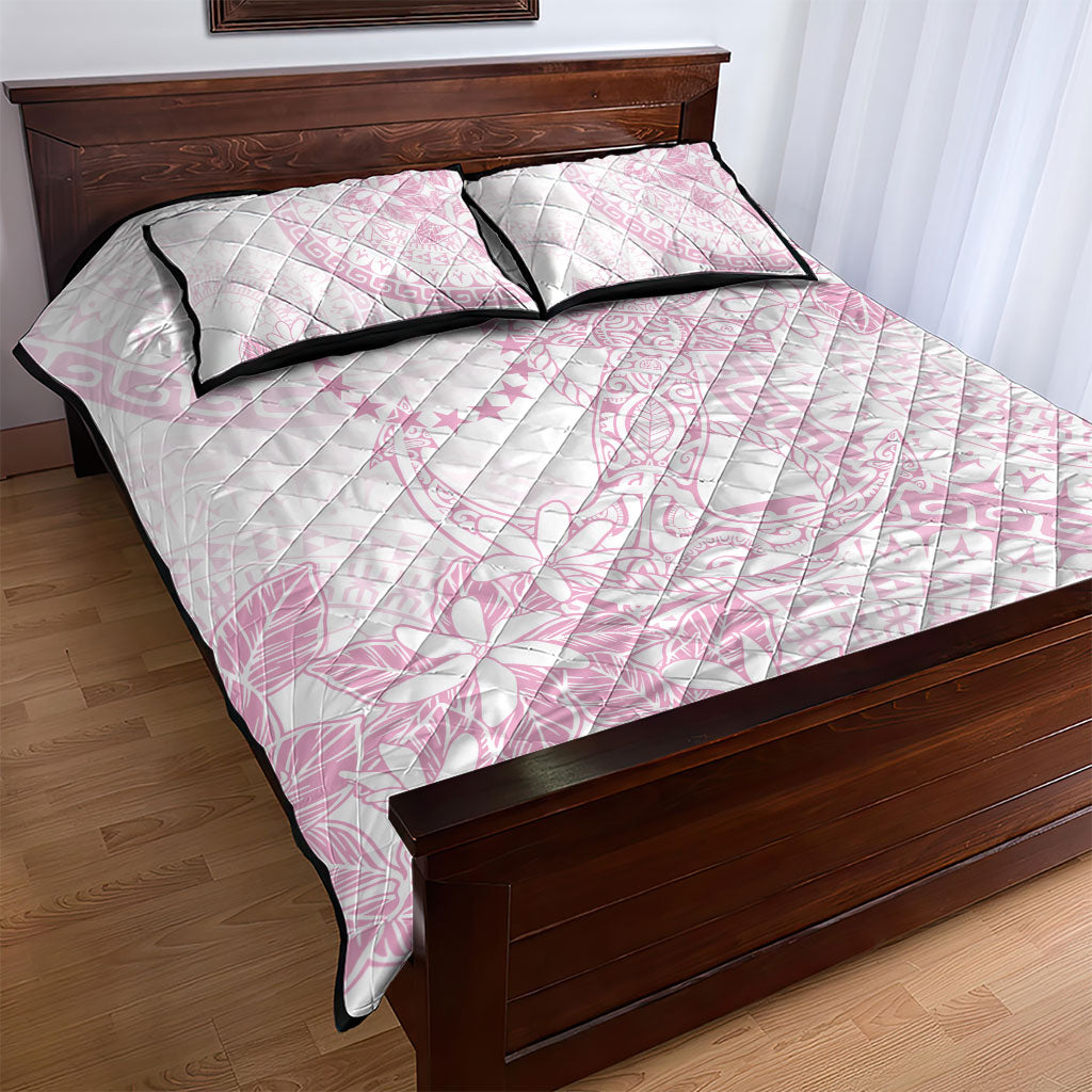 Candy Pink Kuki Airani Tapakau Quilt Bed Set Tribal Anchor Mix Tiare