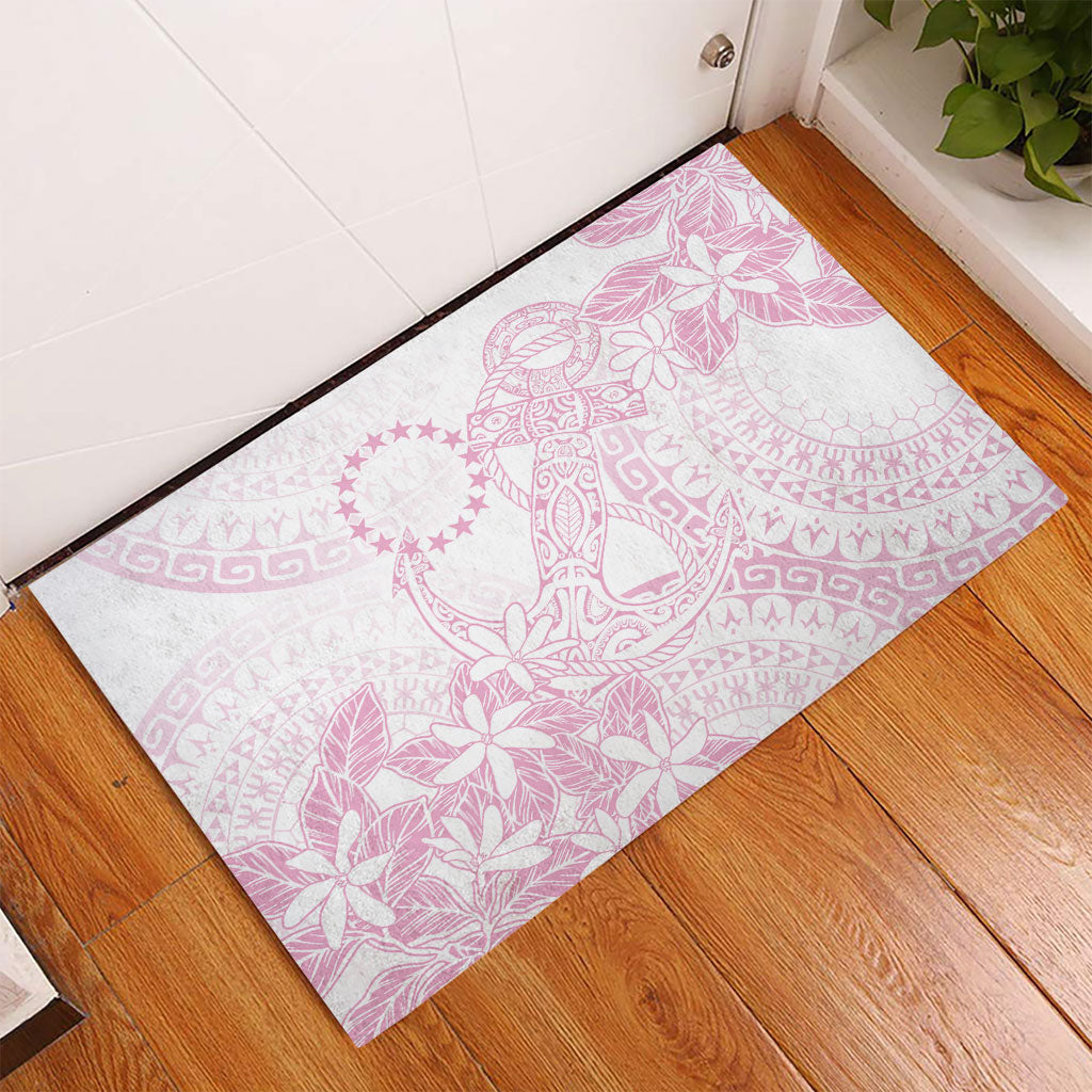 Candy Pink Kuki Airani Tapakau Rubber Doormat Tribal Anchor Mix Tiare