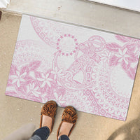 Candy Pink Kuki Airani Tapakau Rubber Doormat Tribal Anchor Mix Tiare