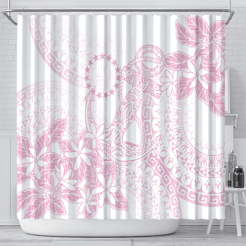Candy Pink Kuki Airani Tapakau Shower Curtain Tribal Anchor Mix Tiare