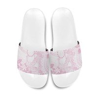 Candy Pink Kuki Airani Tapakau Slide Sandals Tribal Anchor Mix Tiare