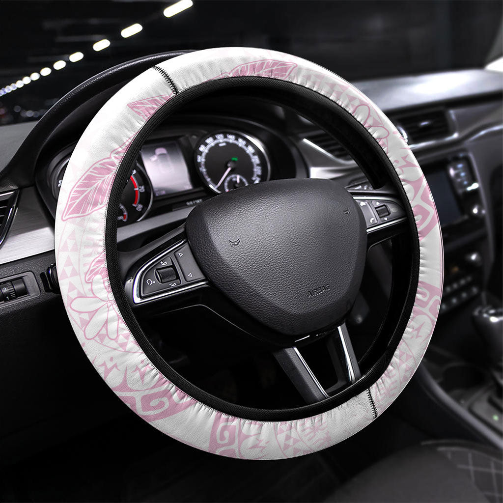 Candy Pink Kuki Airani Tapakau Steering Wheel Cover Tribal Anchor Mix Tiare LT7 Universal Fit Candy Pink - Polynesian Pride