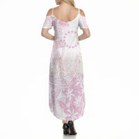 Candy Pink Kuki Airani Tapakau Summer Maxi Dress Tribal Anchor Mix Tiare LT7 - Polynesian Pride