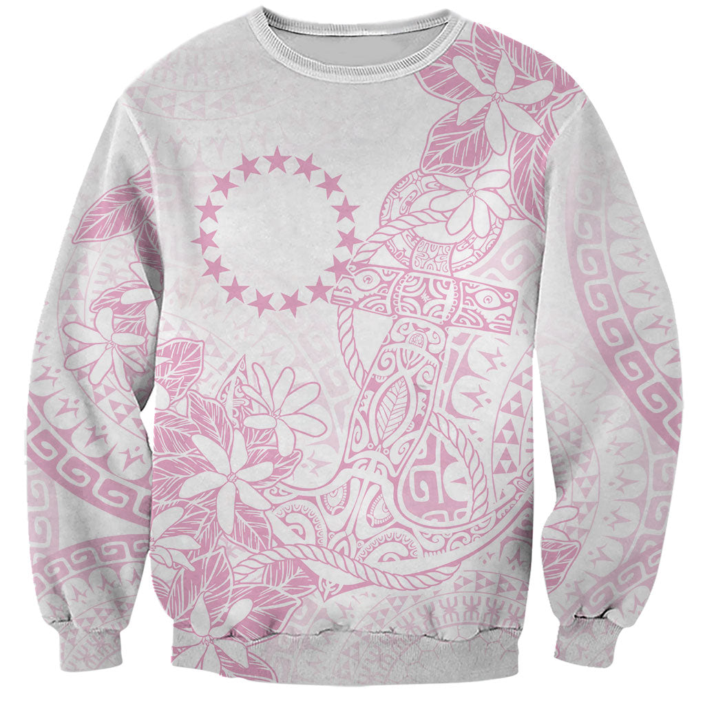 Candy Pink Kuki Airani Tapakau Sweatshirt Tribal Anchor Mix Tiare LT7 Unisex Candy Pink - Polynesian Pride