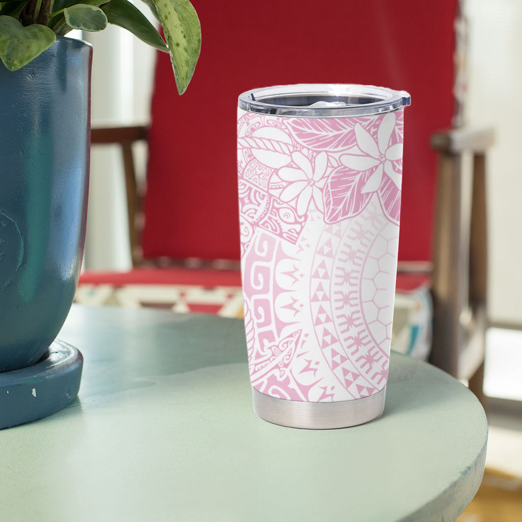 Candy Pink Kuki Airani Tapakau Tumbler Cup Tribal Anchor Mix Tiare LT7 - Polynesian Pride