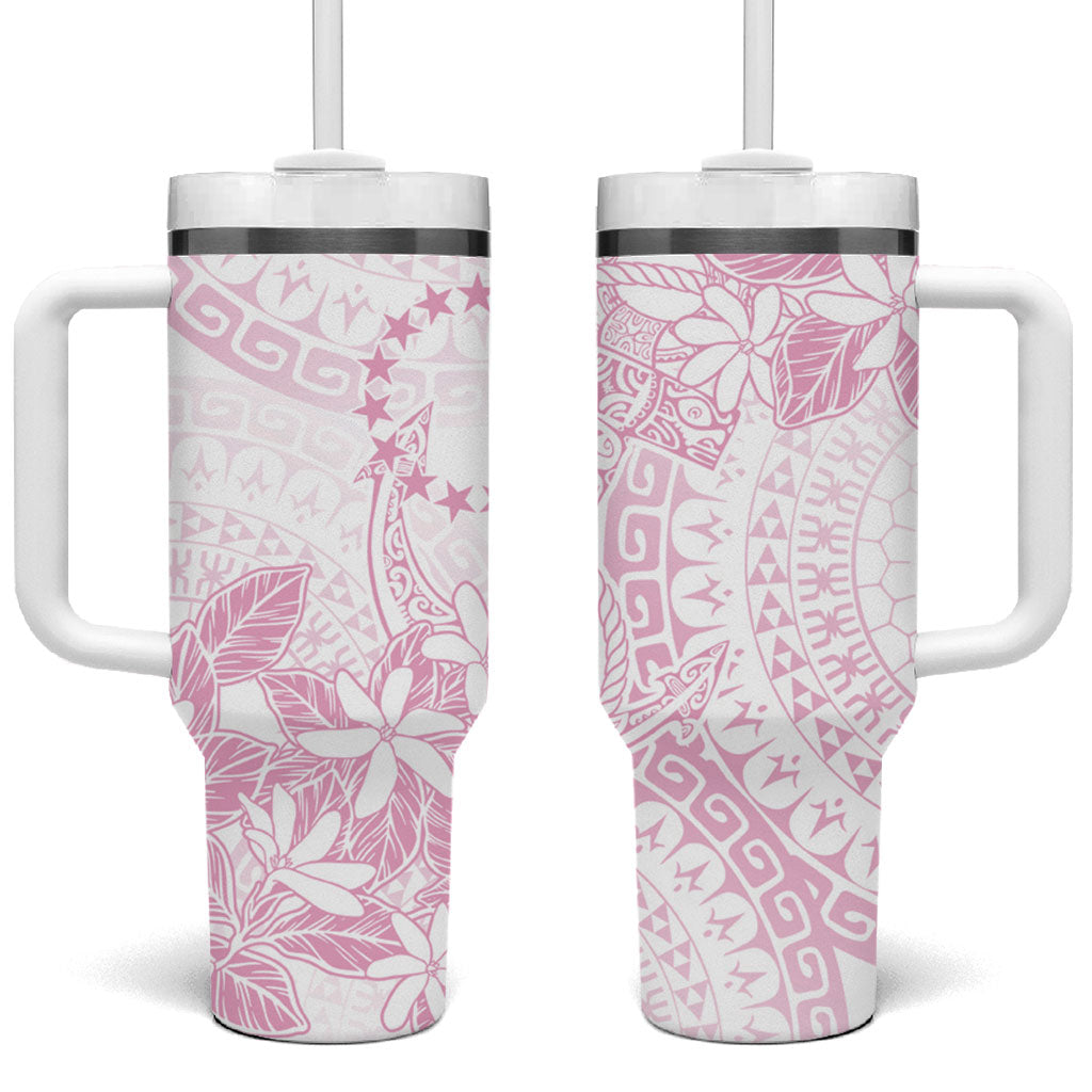 Candy Pink Kuki Airani Tapakau Tumbler With Handle Tribal Anchor Mix Tiare LT7 One Size: 40 oz Candy Pink - Polynesian Pride