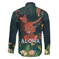 Hawaii Hula Girl Vintage Family Matching Mermaid Dress and Hawaiian Shirt Tropical Forest
