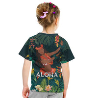 Hawaii Hula Girl Vintage Kid T Shirt Tropical Forest
