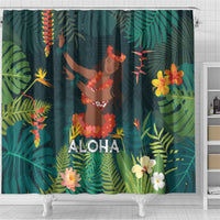 Hawaii Hula Girl Vintage Shower Curtain Tropical Forest