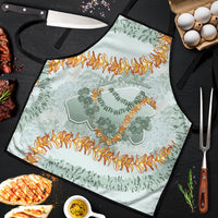 Hawaii Kaho'olawe Island Flowers Lei Apron Silver Hinahina Kū Kahakai