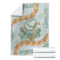 Hawaii Kaho'olawe Island Flowers Lei Blanket Silver Hinahina Kū Kahakai