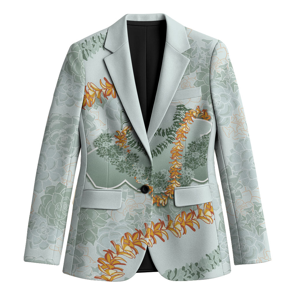Hawaii Kaho'olawe Island Flowers Lei Blazer Silver Hinahina Kū Kahakai