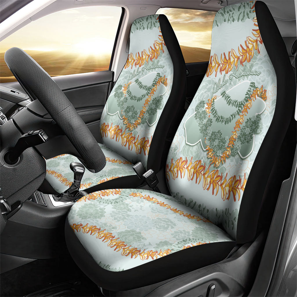 Hawaii Kaho'olawe Island Flowers Lei Car Seat Cover Silver Hinahina Kū Kahakai
