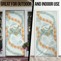 Hawaii Kaho'olawe Island Flowers Lei Door Cover Silver Hinahina Kū Kahakai