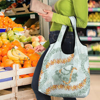 Hawaii Kaho'olawe Island Flowers Lei Grocery Bag Silver Hinahina Kū Kahakai