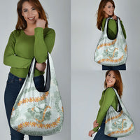 Hawaii Kaho'olawe Island Flowers Lei Grocery Bag Silver Hinahina Kū Kahakai