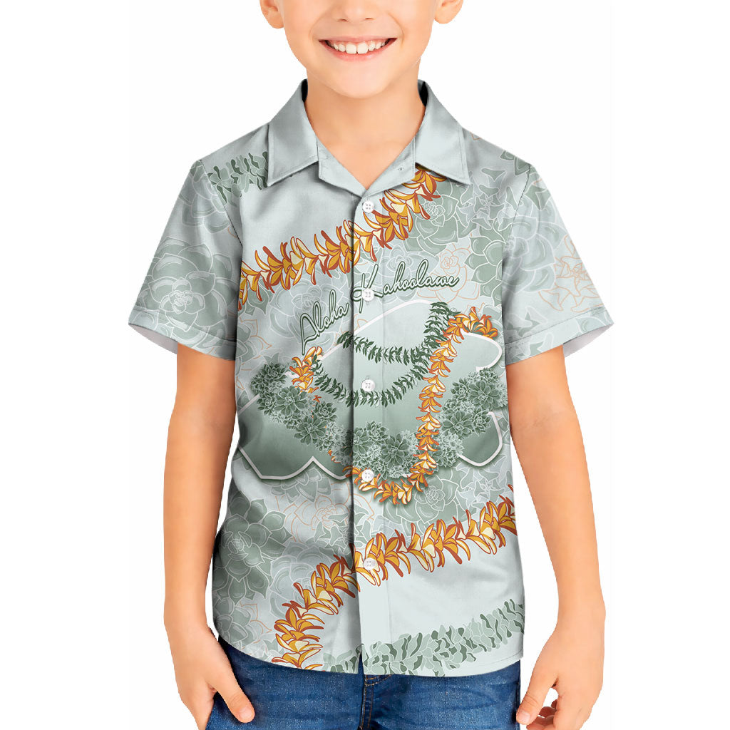 Hawaii Kaho'olawe Island Flowers Lei Kid Hawaiian Shirt Silver Hinahina Kū Kahakai LT7 Kid Silver - Polynesian Pride