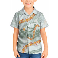 Hawaii Kaho'olawe Island Flowers Lei Kid Hawaiian Shirt Silver Hinahina Kū Kahakai