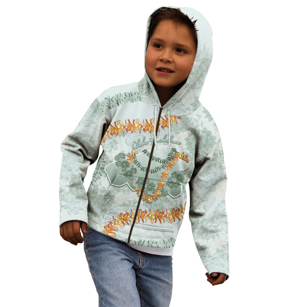 Hawaii Kaho'olawe Island Flowers Lei Kid Hoodie Silver Hinahina Kū Kahakai