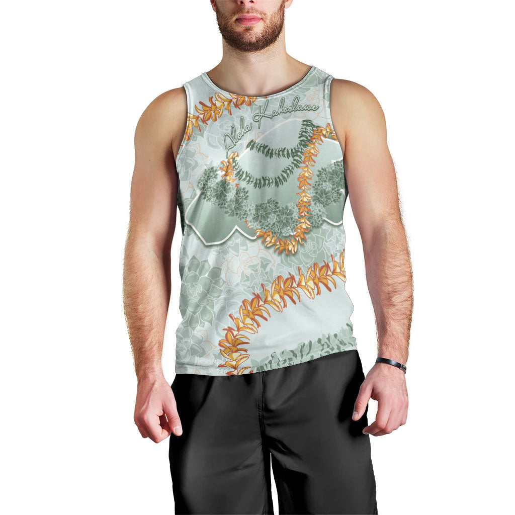 Hawaii Kaho'olawe Island Flowers Lei Men Tank Top Silver Hinahina Kū Kahakai