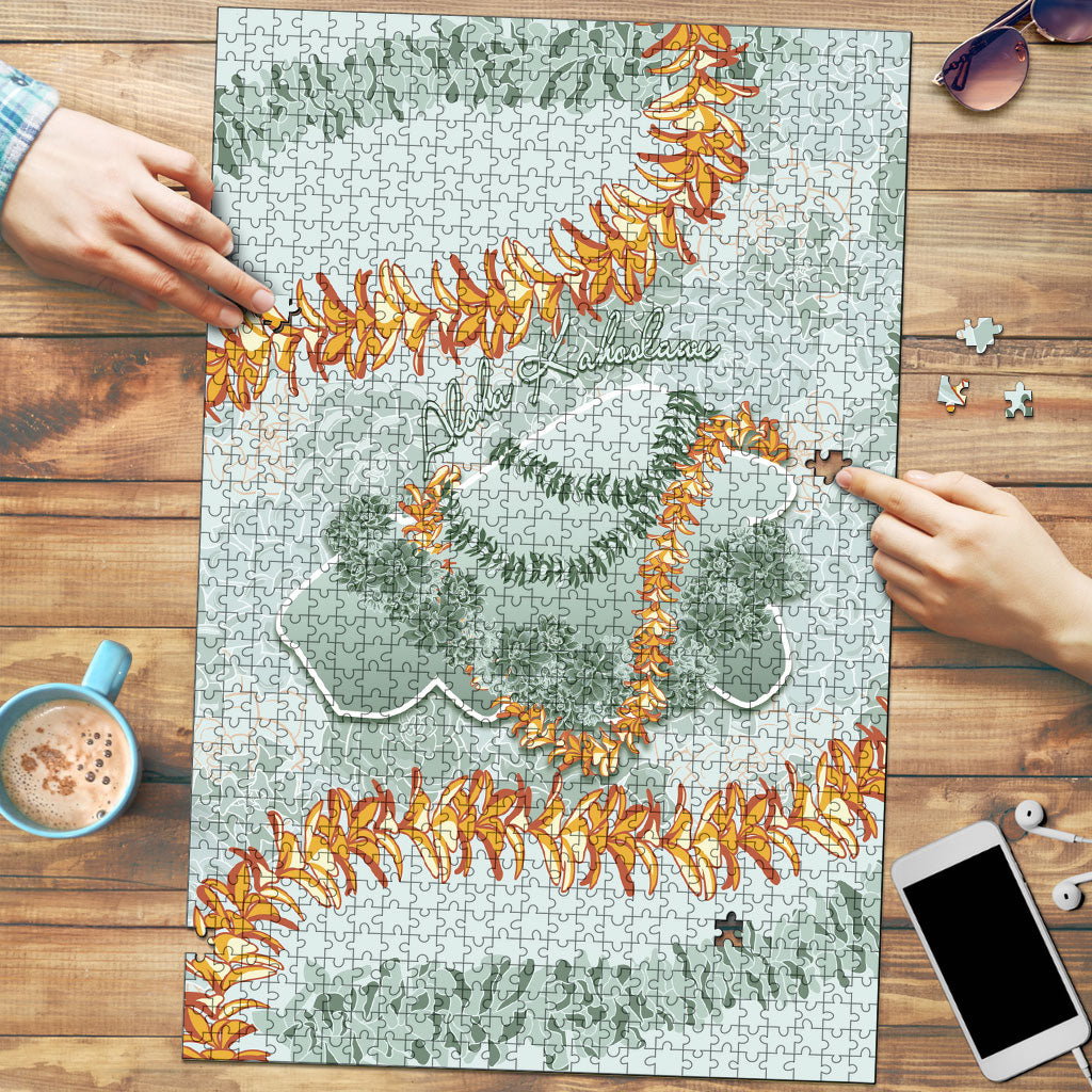 Hawaii Kaho'olawe Island Flowers Lei Puzzle Silver Hinahina Kū Kahakai LT7 Silver - Polynesian Pride
