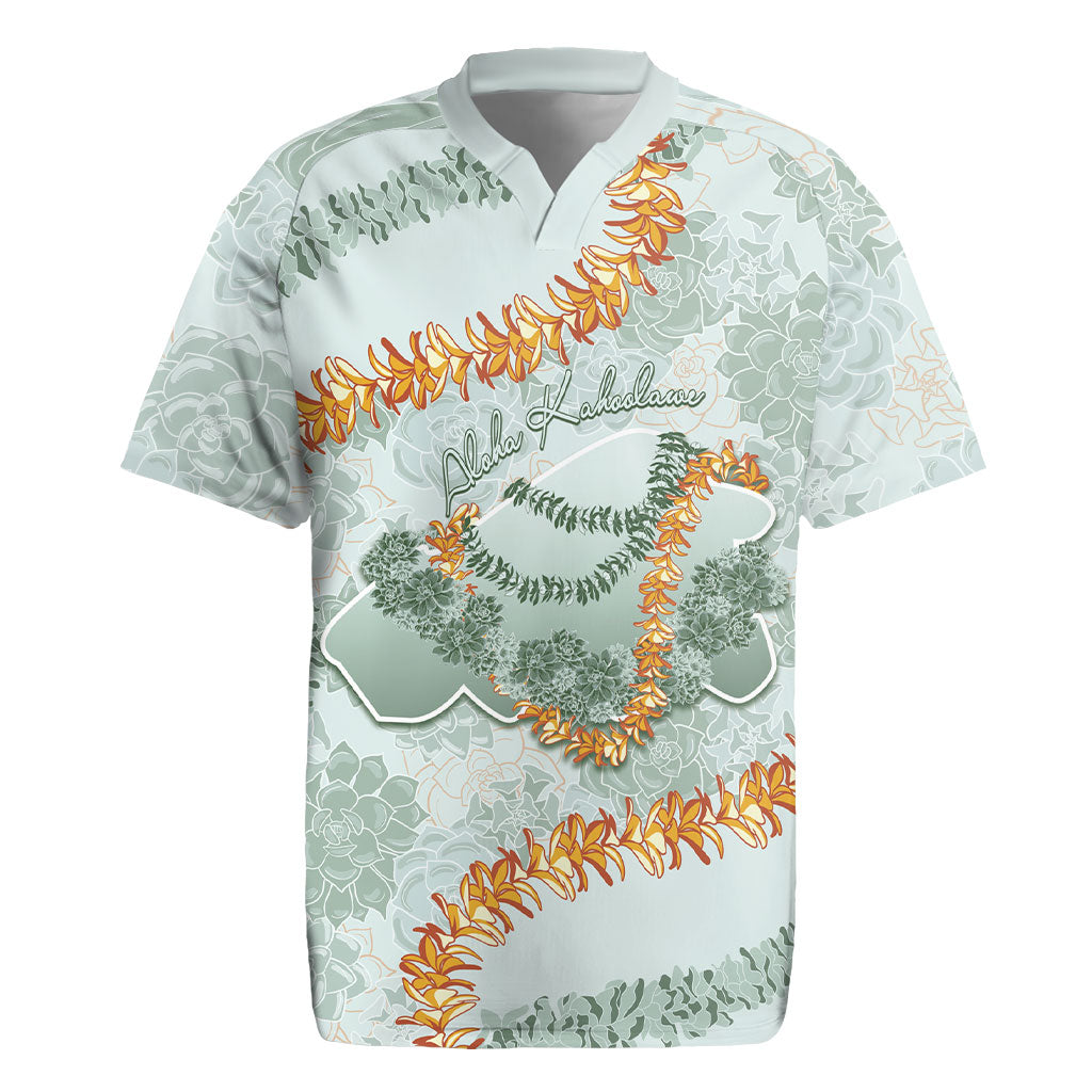 Hawaii Kaho'olawe Island Flowers Lei Rugby Jersey Silver Hinahina Kū Kahakai