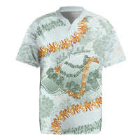 Hawaii Kaho'olawe Island Flowers Lei Rugby Jersey Silver Hinahina Kū Kahakai