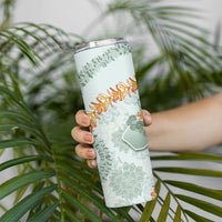 Hawaii Kaho'olawe Island Flowers Lei Skinny Tumbler Silver Hinahina Kū Kahakai