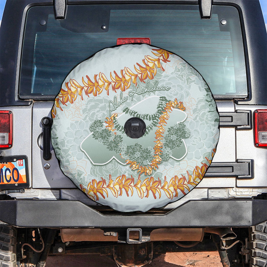 Hawaii Kaho'olawe Island Flowers Lei Spare Tire Cover Silver Hinahina Kū Kahakai